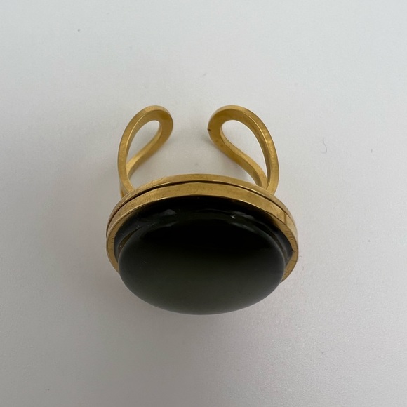 Elegant Statement Rings - Green Gold Oval Rings - Dark Blue Classic Rings - Picture 11 of 15